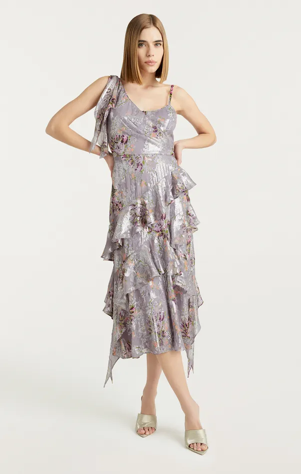 Women Cocktail and Evening Cinq Sept Trevor Dress Grey Multi