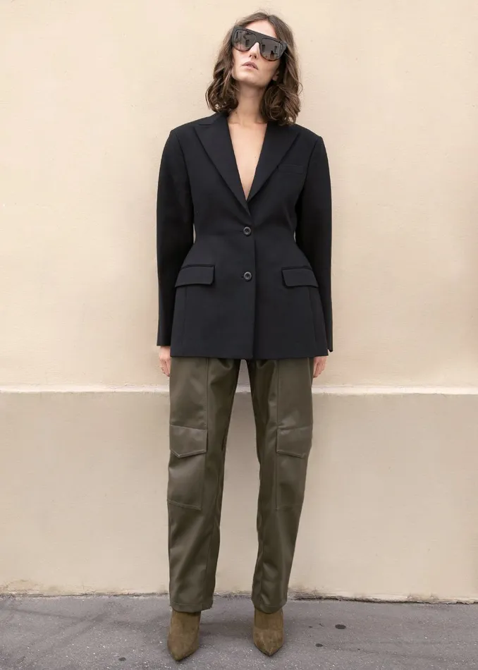 Women Colette Hourglass Blazer 8211 Black The Frankie Shop Outerwear