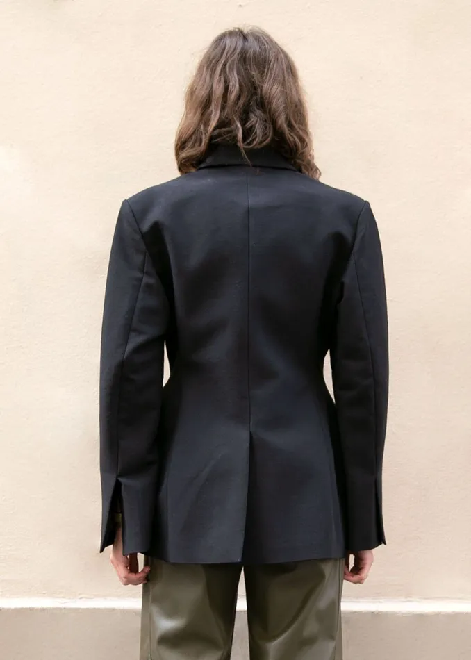 Women Colette Hourglass Blazer 8211 Black The Frankie Shop Outerwear