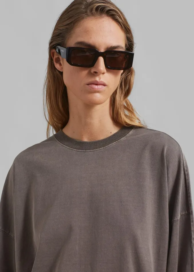 Women Collins Long Sleeve Tee 8211 Brown The Frankie Shop Tops