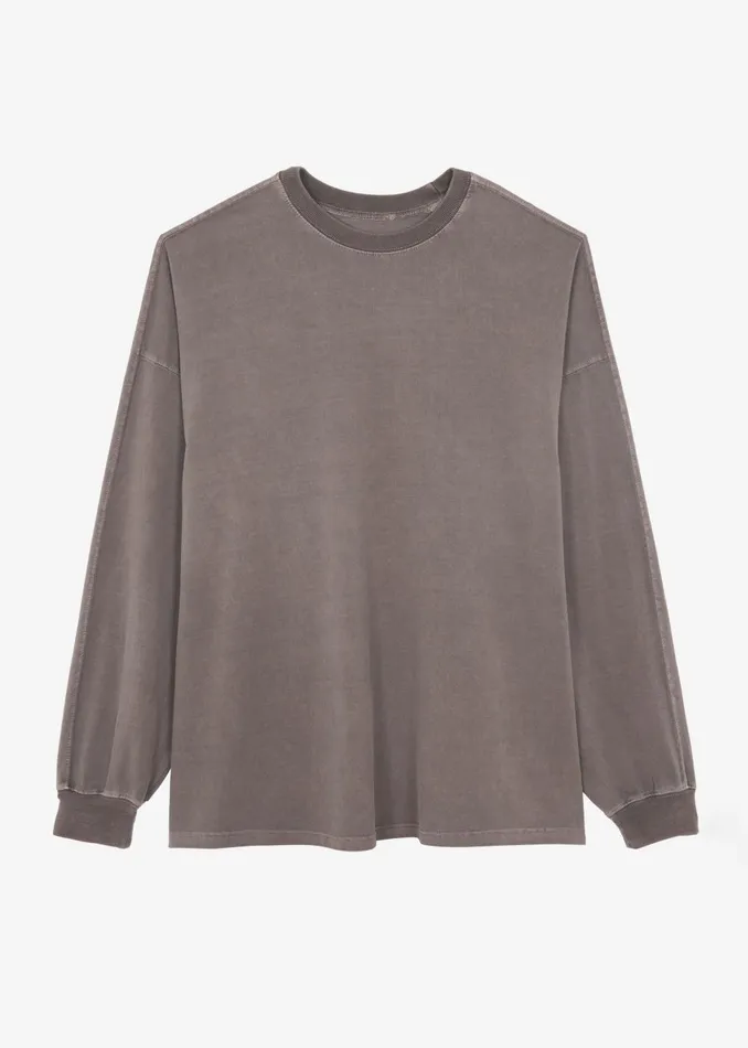 Women Collins Long Sleeve Tee 8211 Brown The Frankie Shop Tops