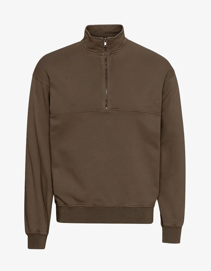 Women Colorfulstandard Organic Quarter Zip 8211 Cedar Brown Quarter Zips