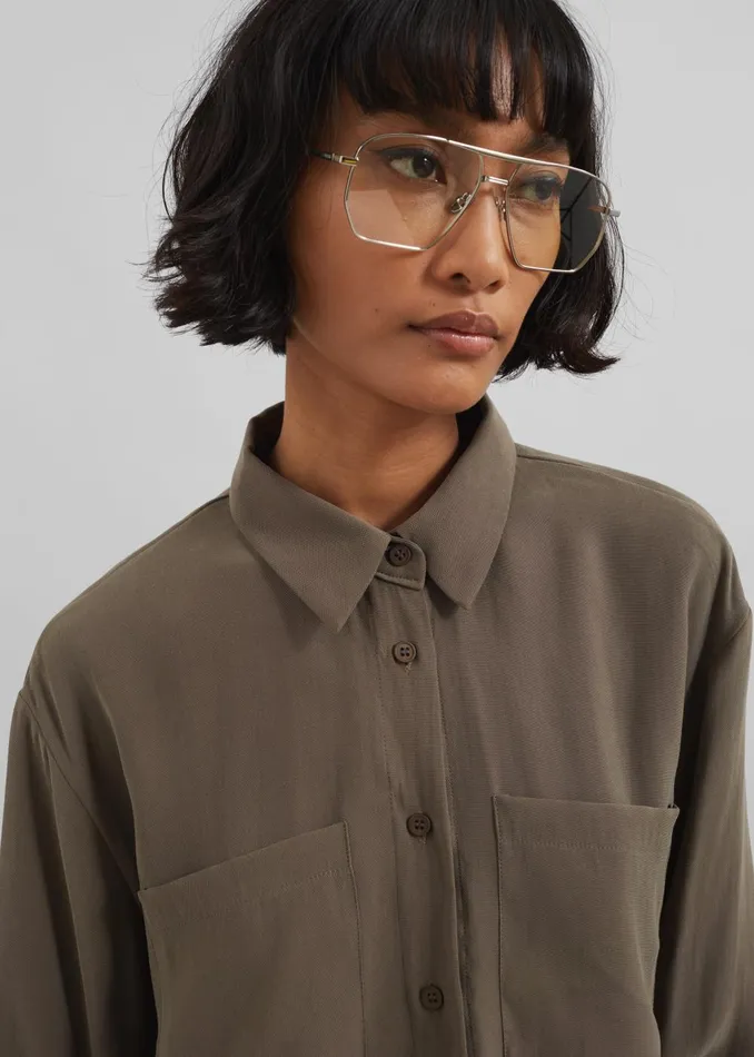 Women Coperni Aviator Sunglasses 8211 SilverClear The Frankie Shop