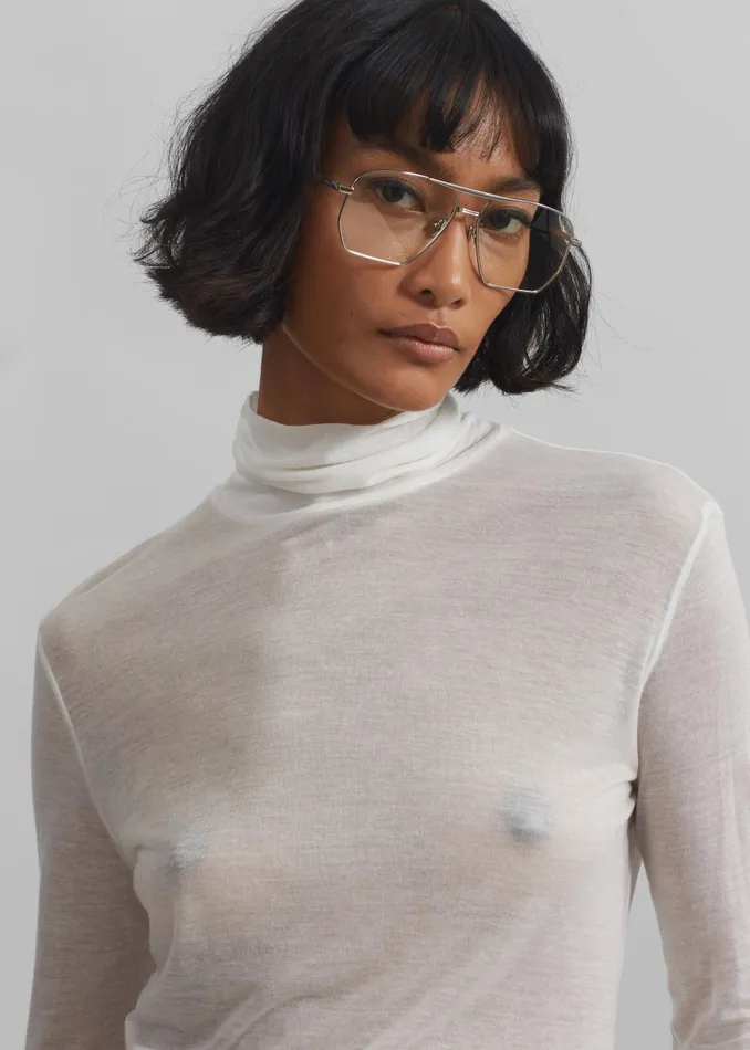 Women Coperni Aviator Sunglasses 8211 SilverClear The Frankie Shop