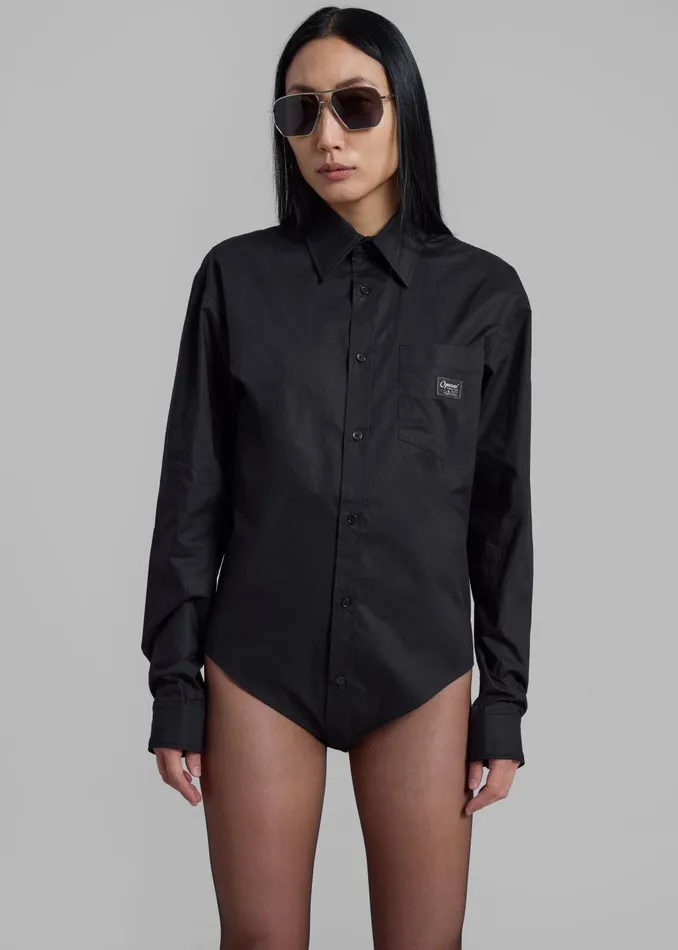 Women Coperni Body Poplin Shirt 8211 Black The Frankie Shop Tops