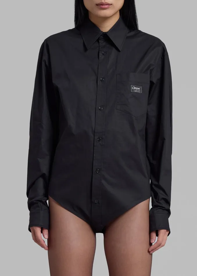 Women Coperni Body Poplin Shirt 8211 Black The Frankie Shop Tops