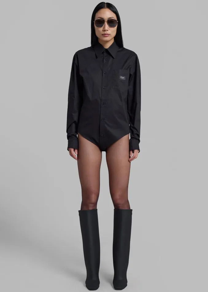 Women Coperni Body Poplin Shirt 8211 Black The Frankie Shop Tops