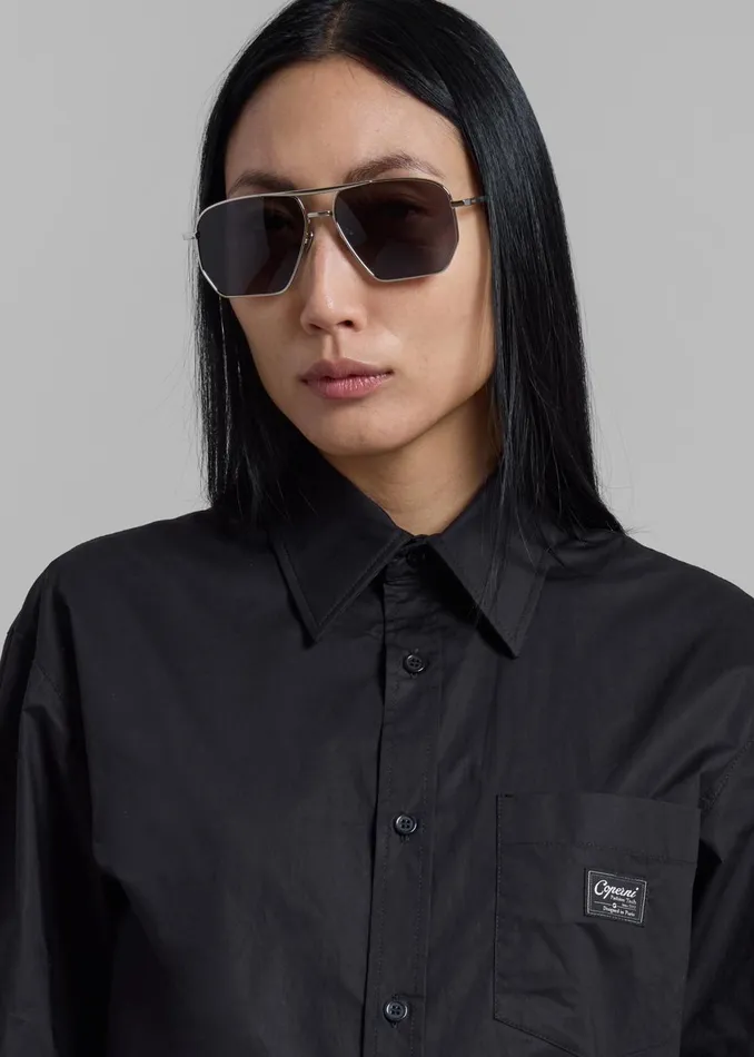 Women Coperni Body Poplin Shirt 8211 Black The Frankie Shop Tops