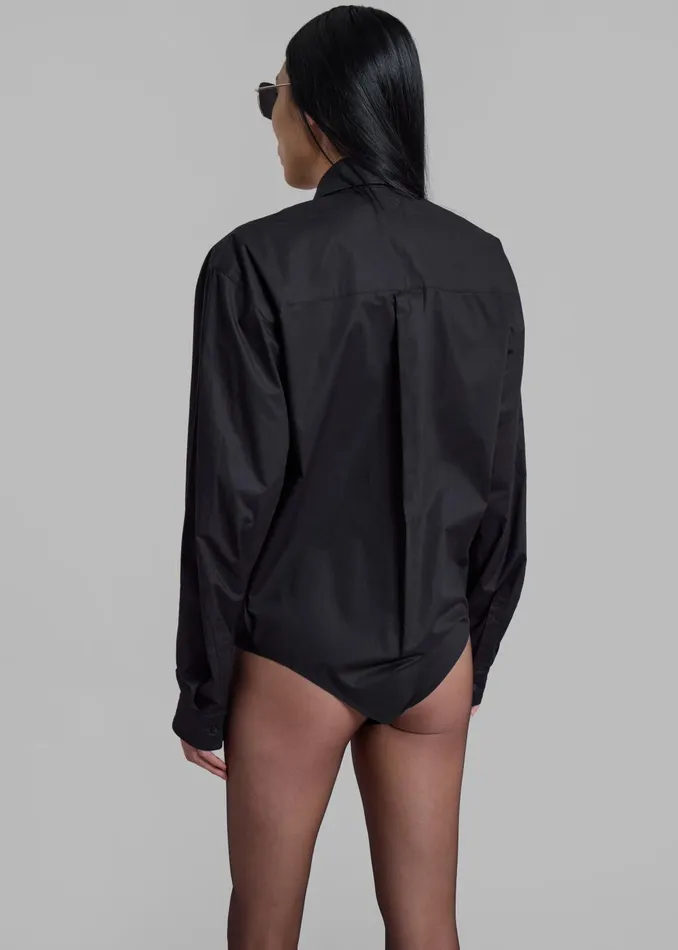 Women Coperni Body Poplin Shirt 8211 Black The Frankie Shop Tops