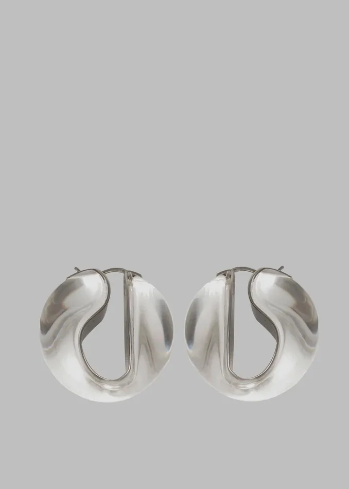 Women Coperni Logo Earrings 8211 Clear Transparent The Frankie Shop