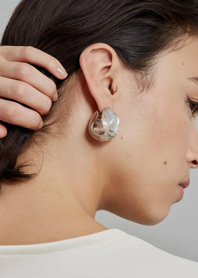Women Coperni Logo Earrings 8211 Clear Transparent The Frankie Shop