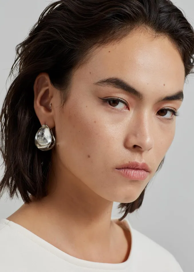 Women Coperni Logo Earrings 8211 Clear Transparent The Frankie Shop