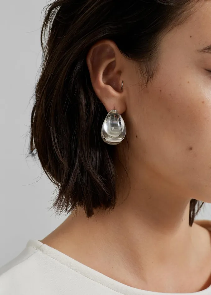 Women Coperni Logo Earrings 8211 Clear Transparent The Frankie Shop