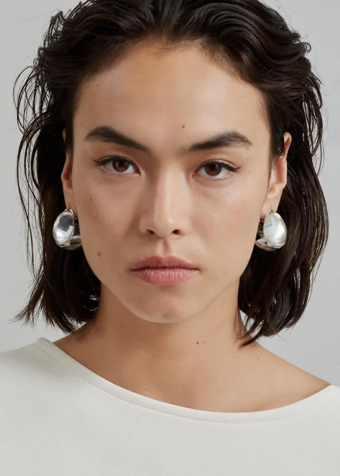 Women Coperni Logo Earrings 8211 Clear Transparent The Frankie Shop