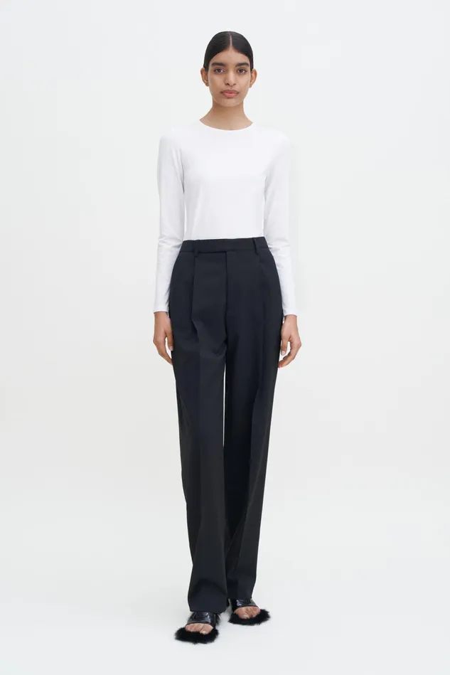 Women Cotton Stretch Long Sleeve White Filippa K Tops