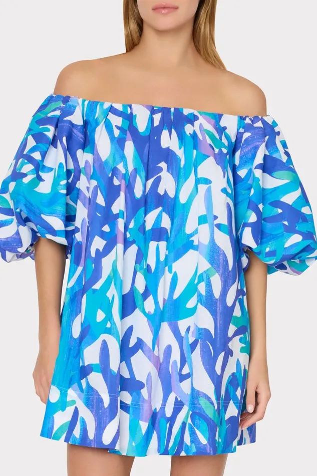 Women CoverUps Milly Jamie Under The Sea Off The Shoulder Mini Dress Blue Multi Women CoverUps Milly Jamie Under The Sea Off The Shoulder Mini Dress Blue Multi
