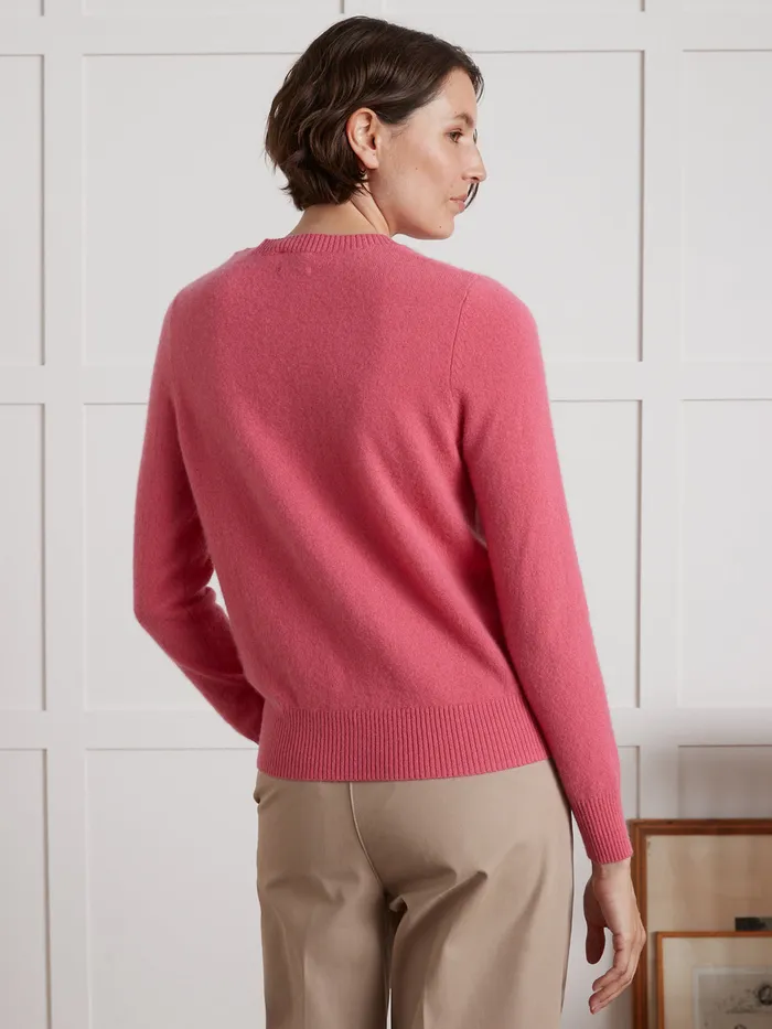 Women Cyrillus Clothing Button Cardigan 8211 The Cashmere Collection Rose