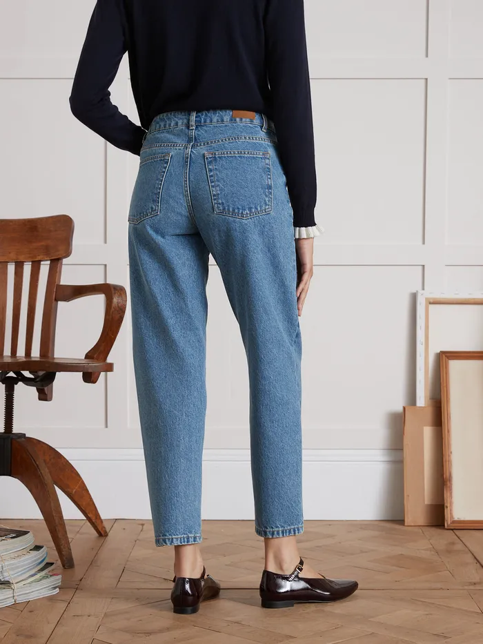 Women Cyrillus Clothing Claire Mom Organic Cotton Jeans With An EcoFriendly Wash Denim Stone