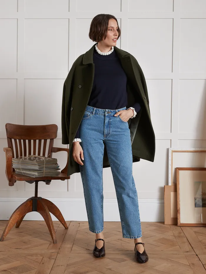 Women Cyrillus Clothing Claire Mom Organic Cotton Jeans With An EcoFriendly Wash Denim Stone