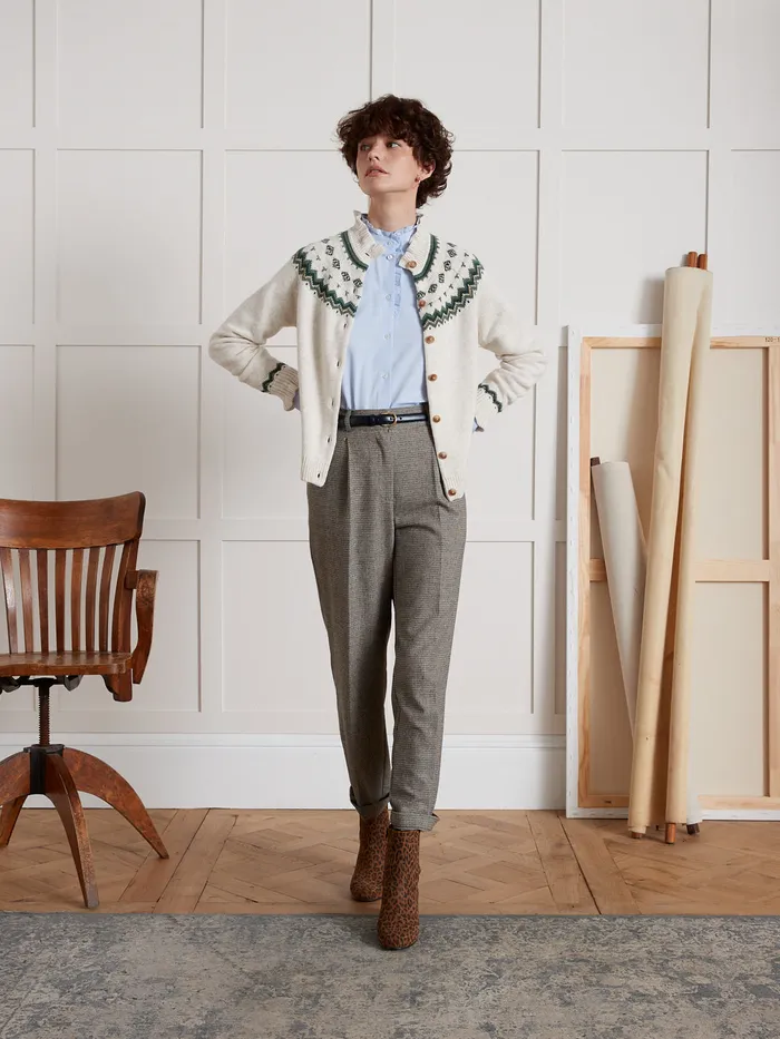 Women Cyrillus Clothing Oxford Cloth Emilie Shirt In Organic Cotton Bleu
