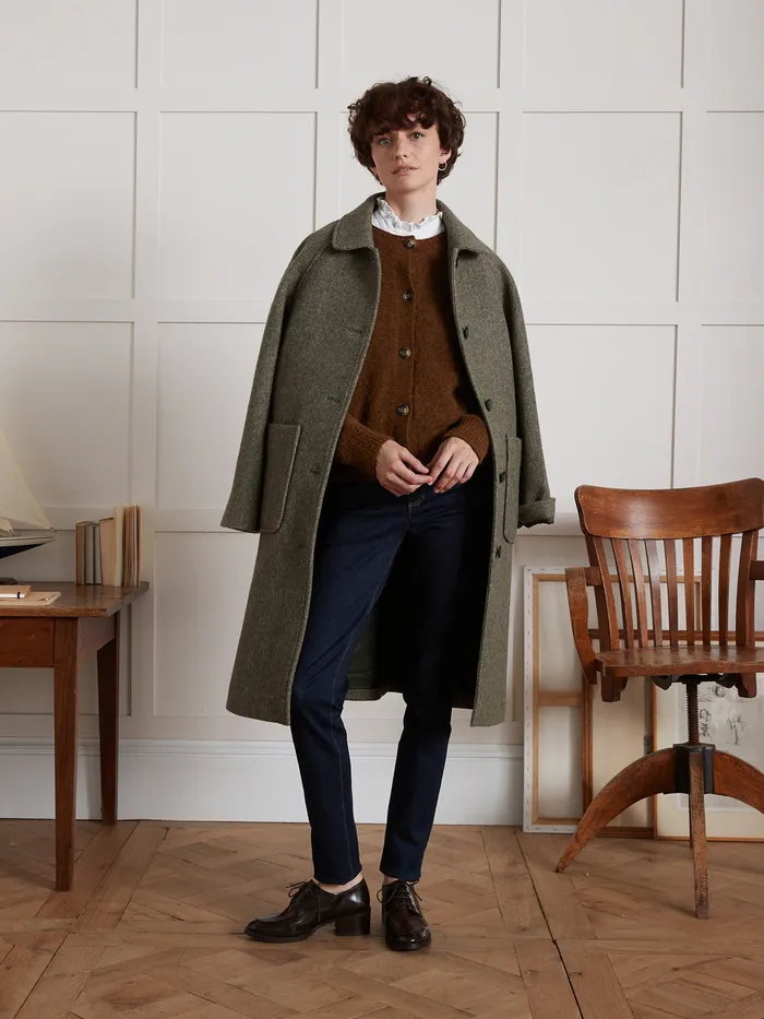 Women Cyrillus Clothing Wool An Alpaca Cardigan Moka