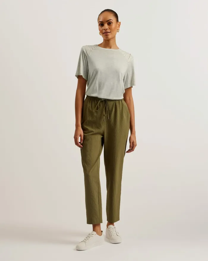 Women DAWNAAA 8211 Relaxed TShirt With Shoulder Gathers Greymarl Ted Baker Tops and Blouses