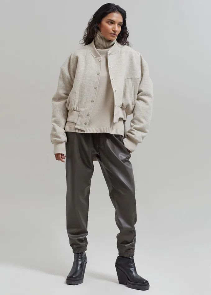 Women Debbie Wool Bomber 8211 Taupe Melange The Frankie Shop Outerwear