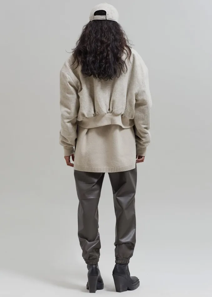 Women Debbie Wool Bomber 8211 Taupe Melange The Frankie Shop Outerwear