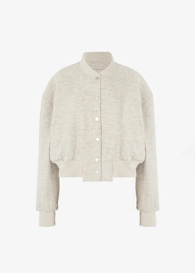 Women Debbie Wool Bomber 8211 Taupe Melange The Frankie Shop Outerwear