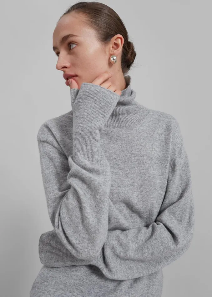 Women Delia Wool Turtleneck 8211 Grey The Frankie Shop Knitwear