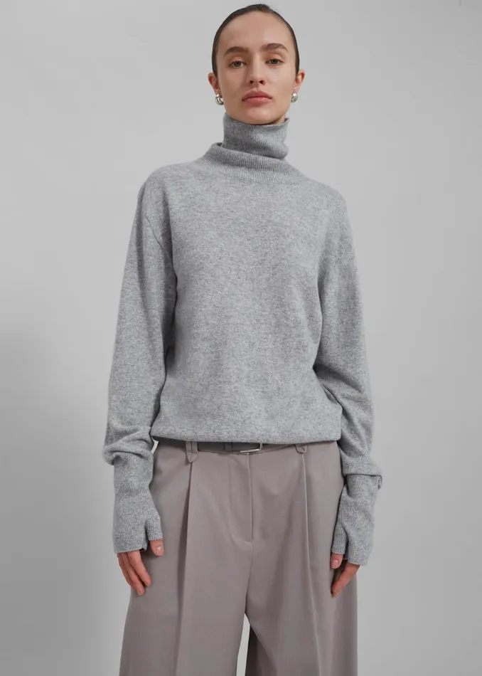 Women Delia Wool Turtleneck 8211 Grey The Frankie Shop Knitwear