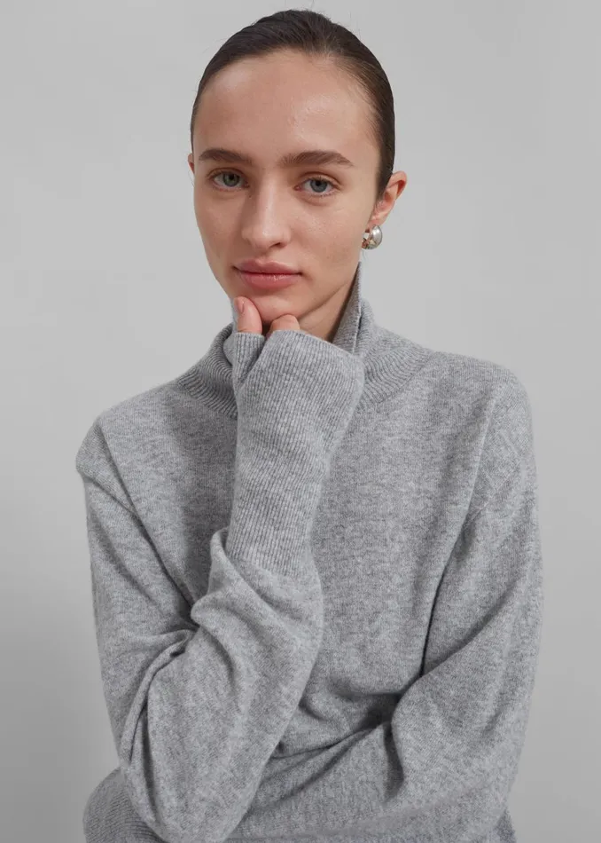 Women Delia Wool Turtleneck 8211 Grey The Frankie Shop Knitwear