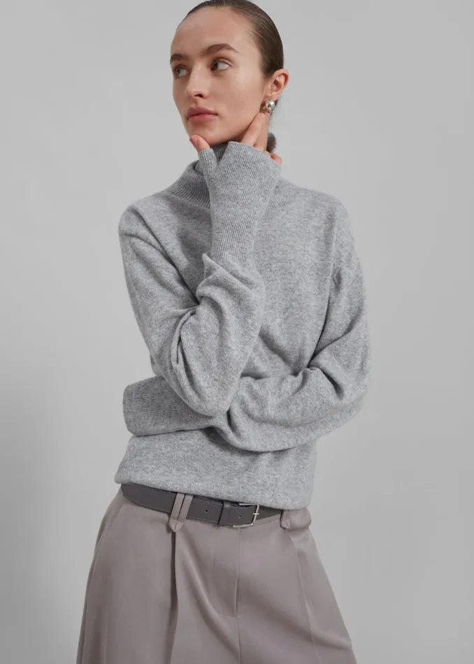 Women Delia Wool Turtleneck 8211 Grey The Frankie Shop Knitwear