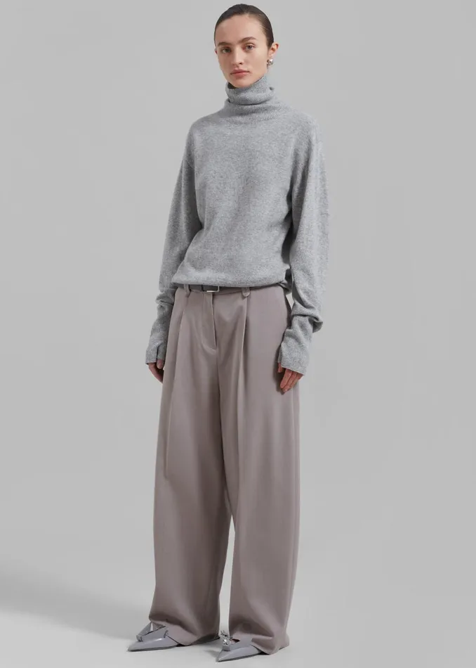 Women Delia Wool Turtleneck 8211 Grey The Frankie Shop Knitwear