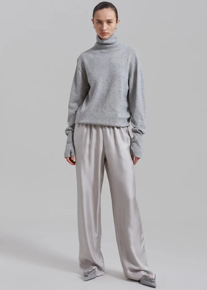 Women Delia Wool Turtleneck 8211 Grey The Frankie Shop Knitwear