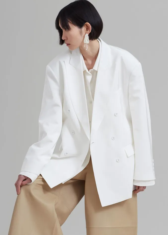 Women Demi Blazer 8211 White The Frankie Shop Outerwear