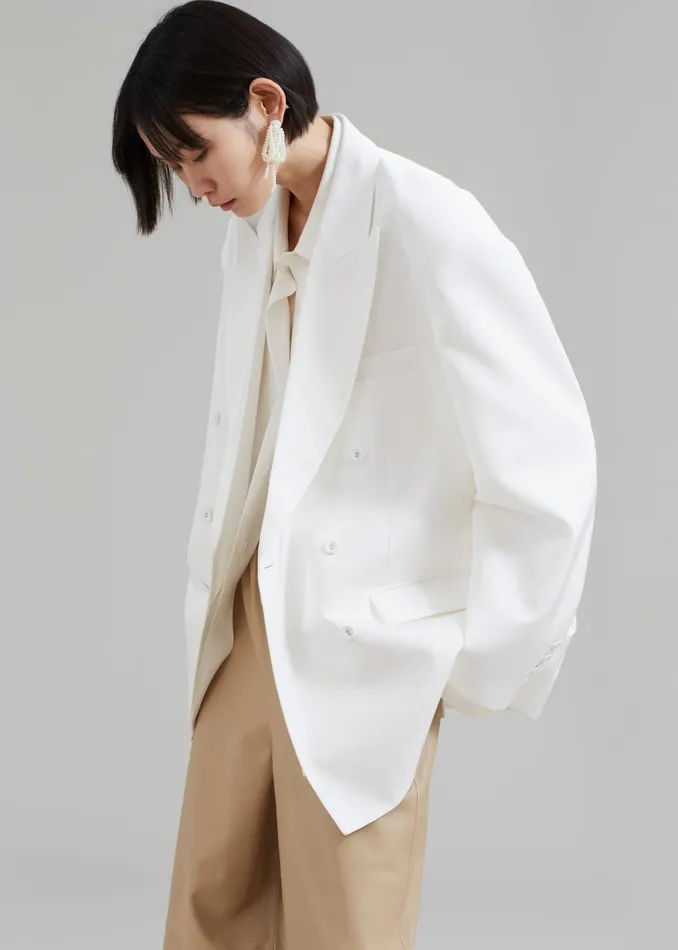 Women Demi Blazer 8211 White The Frankie Shop Outerwear