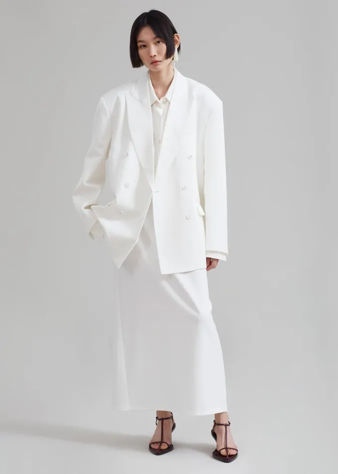 Women Demi Blazer 8211 White The Frankie Shop Outerwear