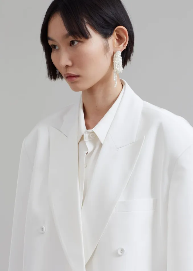 Women Demi Blazer 8211 White The Frankie Shop Outerwear
