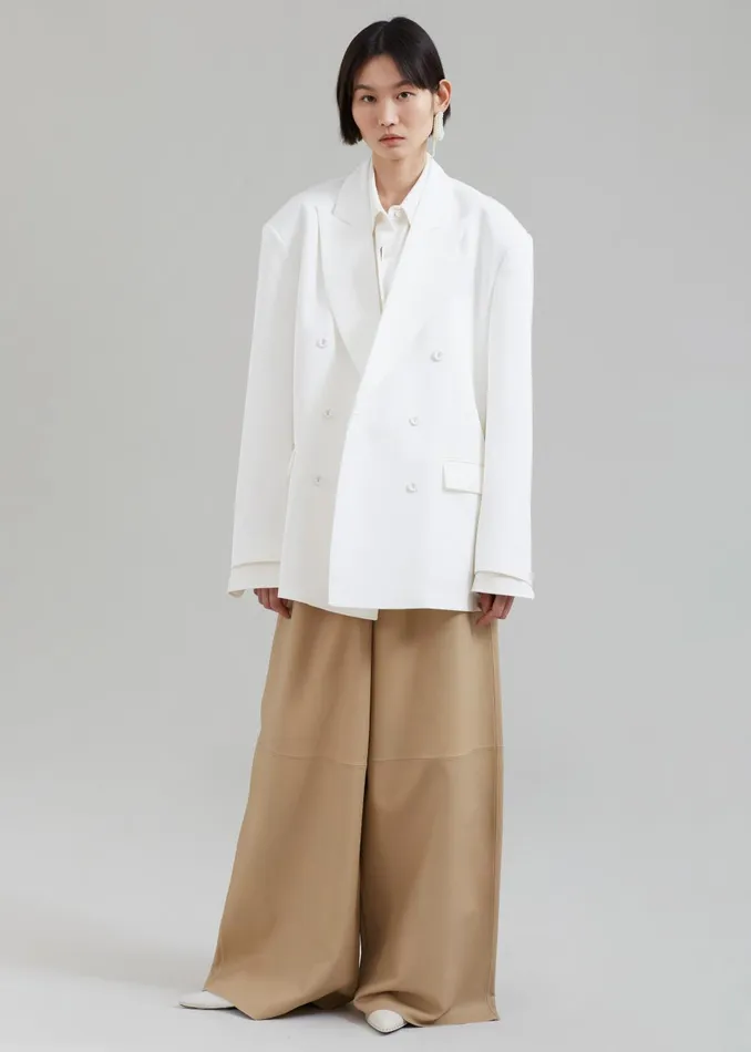 Women Demi Blazer 8211 White The Frankie Shop Outerwear