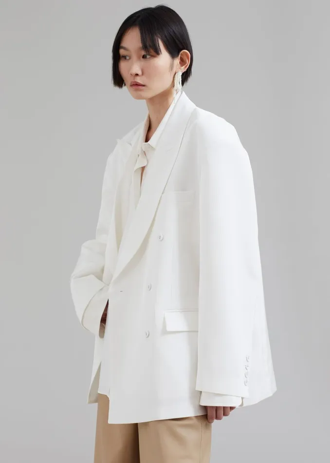 Women Demi Blazer 8211 White The Frankie Shop Outerwear