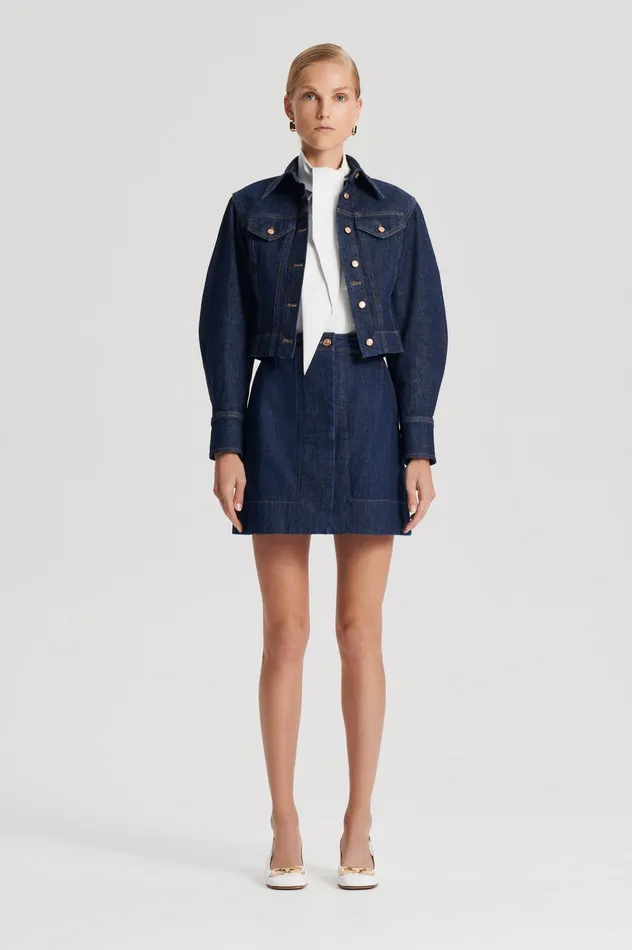 Women DENIM MINI SKIRT INDIGO Denim Scanlan Theodore