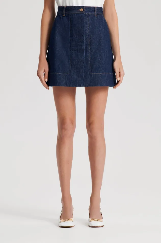 Women DENIM MINI SKIRT INDIGO Denim Scanlan Theodore Women DENIM MINI SKIRT INDIGO Denim Scanlan Theodore