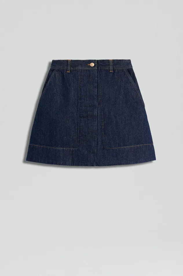 Women DENIM MINI SKIRT INDIGO Denim Scanlan Theodore Women DENIM MINI SKIRT INDIGO Denim Scanlan Theodore