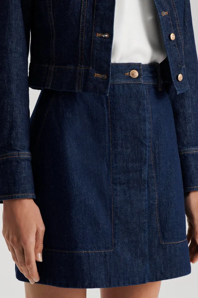Women DENIM MINI SKIRT INDIGO Denim Scanlan Theodore Women DENIM MINI SKIRT INDIGO Denim Scanlan Theodore