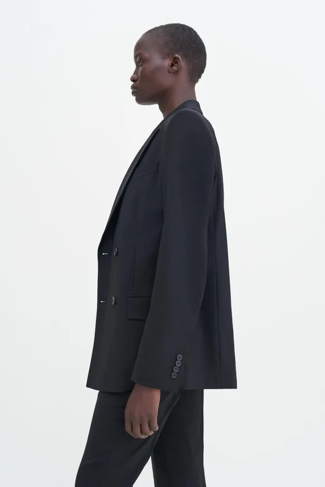 Women Double Breasted Blazer Black Filippa K Blazers