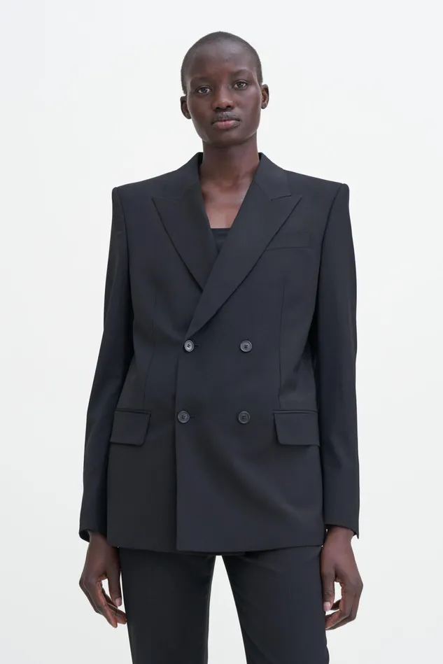 Women Double Breasted Blazer Black Filippa K Blazers