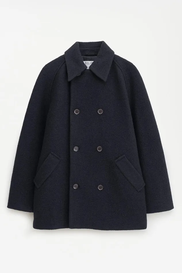 Women Double Breasted Boiled Wool Jacket Black Filippa K Outerwear