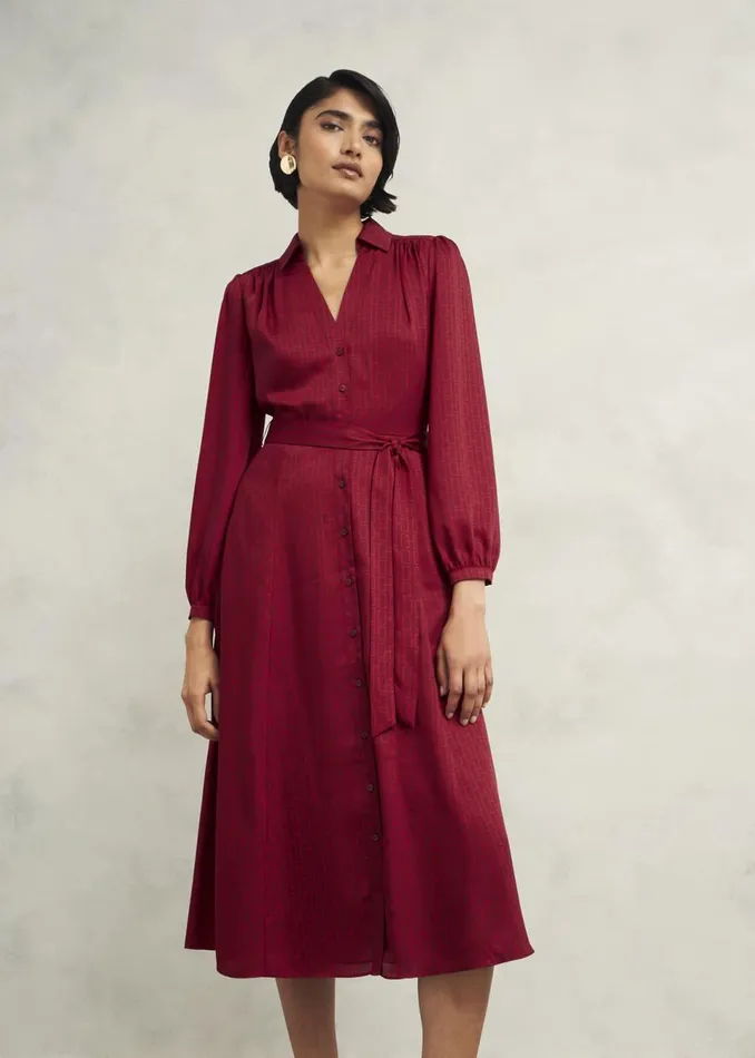 Women Dresses and Jumpsuits Hobbs Petite Yvonne Shirt Dress Red Multi