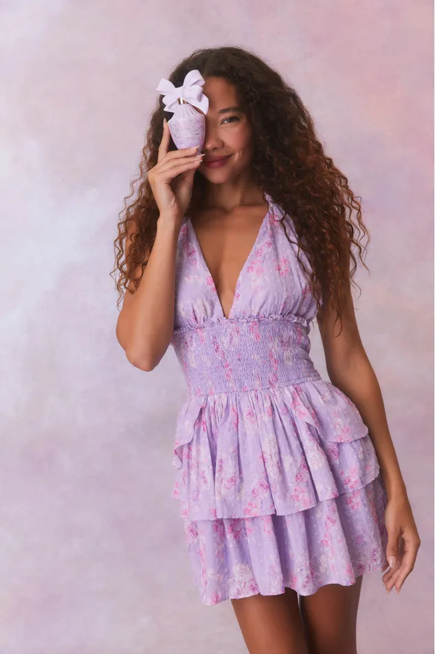Women Dresses LoveShackFancy Deanna Fragrance Print Halter Mini Dress Hibiscus Women Dresses LoveShackFancy Deanna Fragrance Print Halter Mini Dress Hibiscus